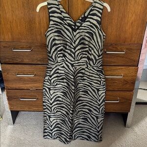 Zebra Print Sleeveless Dress Banana Republic 6